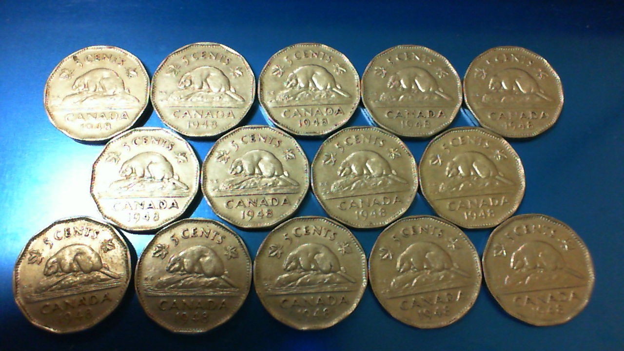 1948 Canada nickels - 14 of 1,810,789 minted